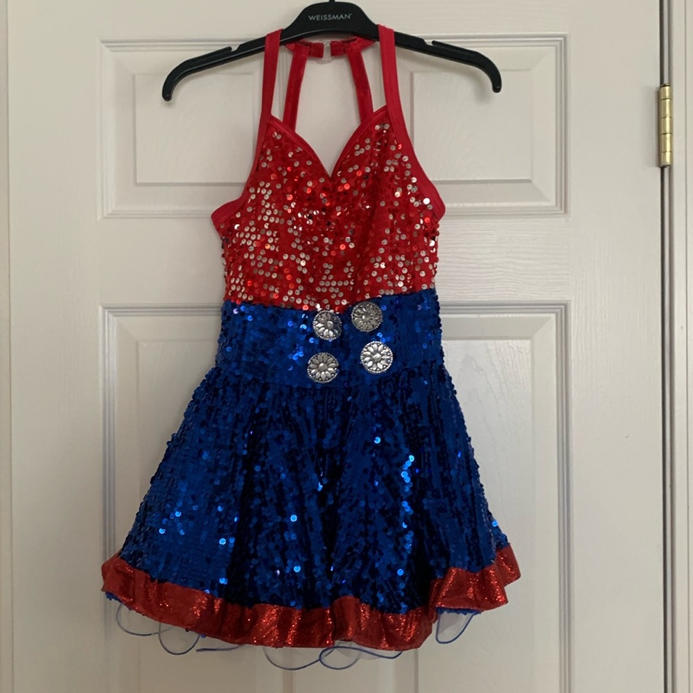 Patriotic girls dance costume Sz MC excellent condition